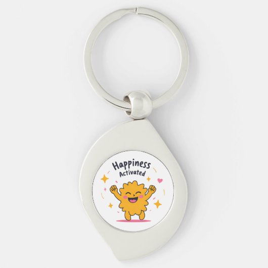 Happiness Activated - Schattige Doodle Joy-persona Sleutelhanger (Voorkant)