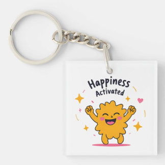Happiness Activated - Schattige Doodle Joy-persona Sleutelhanger