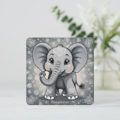 Happiness Baby Elephant AI Fantasy Digitale Kunst (Staand voorkant)