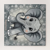 Happiness Baby Elephant AI Fantasy Digitale Kunst Legpuzzel (Horizontaal)