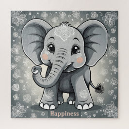 Happiness Baby Elephant AI Fantasy Digitale Kunst Legpuzzel