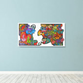 Happiness By Squid Fear City (2.5) Canvas Afdruk (Insitu (Houten vloer))