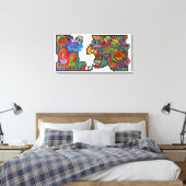 Happiness By Squid Fear City (2.5) Canvas Afdruk (Insitu (Slaapkamer))