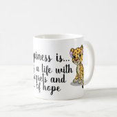 Happiness & Cheetah Vibes: citaten uit het leven Koffiemok (Voorkant rechts)