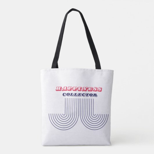 "Happiness Collector" – vreugdevol citaat Herbruik Tote Bag (Achterkant)