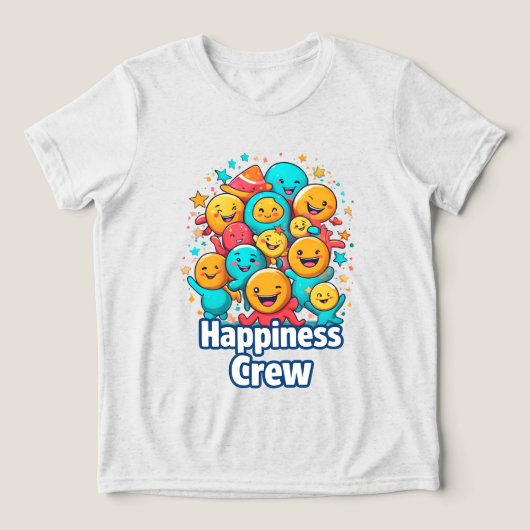 Happiness Crew - Schattige Smiley Squad Jeugd T-sh Tri-Blend Shirt (Design voorkant)