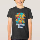 Happiness Crew - Schattige Smiley Squad Jeugd T-sh Tri-Blend Shirt (Voorkant)