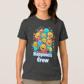Happiness Crew - Schattige Smiley Squad Jeugd T-sh Tri-Blend Shirt (Voorkant)