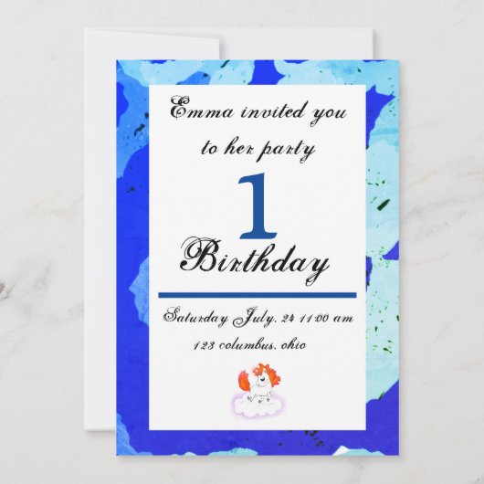 Happiness cute magic unicorn kaart (Achterkant)