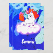 Happiness cute magic unicorn kaart (Voorkant / Achterkant)