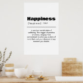 Happiness Definition Poster - Inspirerend wand A (Keuken)