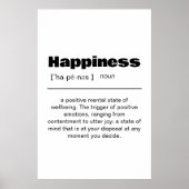 Happiness Definition Poster - Inspirerend wand A (Voorkant)