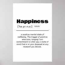 Happiness Definition Poster - Inspirerend wand A