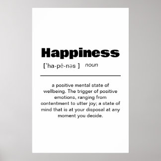 Happiness Definition Poster - Inspirerend wand A