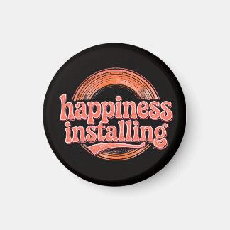 happiness.exe Installing - Vintage 70s Retro Coral Magneet