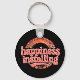 happiness.exe Installing - Vintage 70s Retro Coral Sleutelhanger