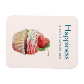 Happiness Gezegde Aardbeien Cupcake Sweet Dessert Magneet (Horizontaal)