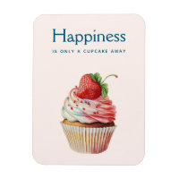 Happiness Gezegde Aardbeien Cupcake Sweet Dessert