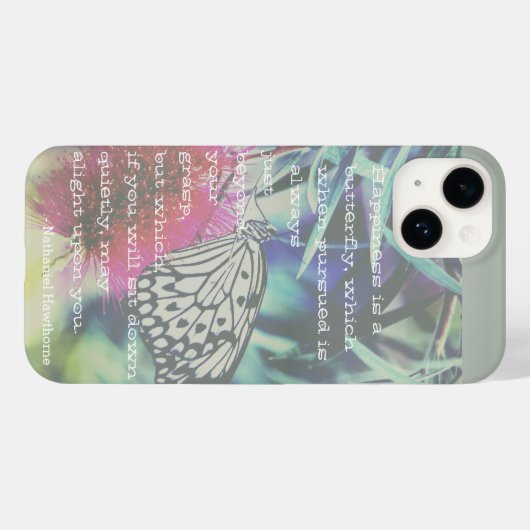 Happiness is a Butterfly - Inspiring Quote Case-Mate iPhone Case (Achterkant (horizontaal))