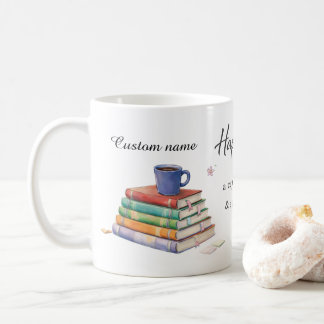 Happiness Is a Cup of Coffee & a Good Book Mug  Koffiemok