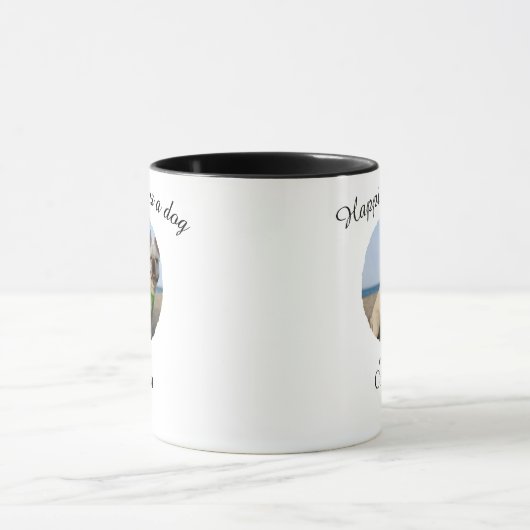 Happiness Is a Dog Personalised Mug Mok (Midden)