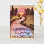 "Happiness is a Journey" Inspirational Card Kaart (Gele Bloem)