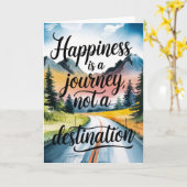 "Happiness is a Journey" Inspirational Card Kaart (Gele Bloem)