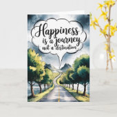 "Happiness is a Journey" Quote Card Kaart (Gele Bloem)