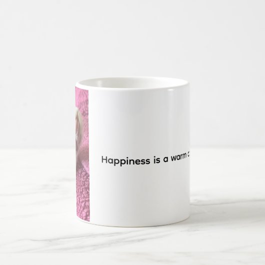 Happiness is a warm cat. Cat Coffee Mug Koffiemok (Center)