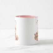 Happiness is a Warm Mug Cute Bunny Rabbit Pink Mok (Midden)