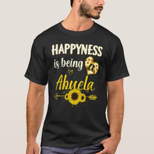 Happiness Is Being A Abuela Sunflower Grandma Moth T-shirt (Voorkant)