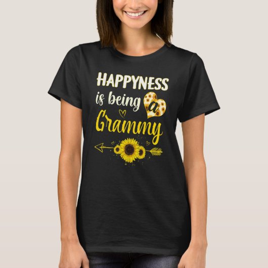 Happiness Is Being A Grammy Sunflower Grandma Moth T-shirt (Voorkant)