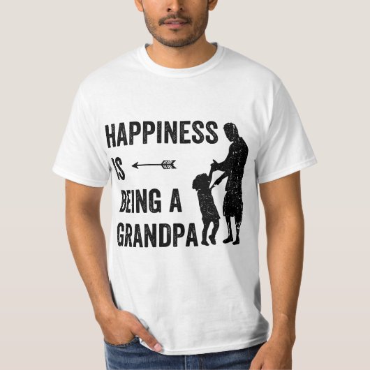 Happiness is being a grandpa t-shirt (Voorkant)