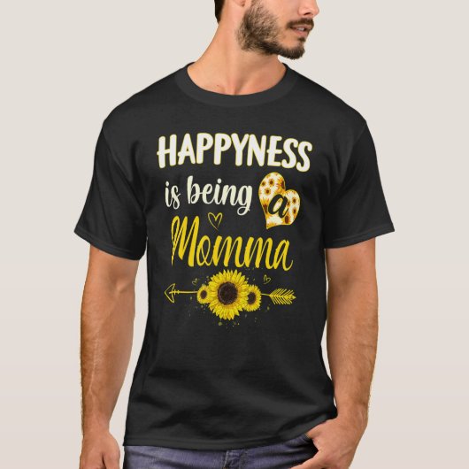Happiness Is Being A Momma Sunflower Grandma Mothe T-shirt (Voorkant)