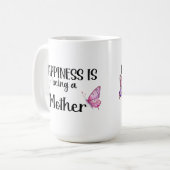 Happiness Is Being A Mother Butterfly Mom Present Koffiemok (Voorkant links)