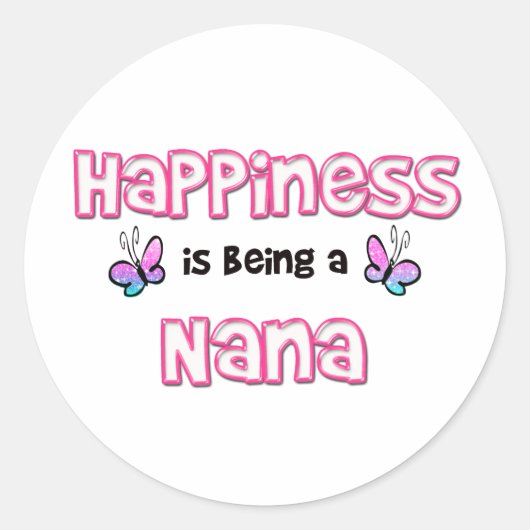 Happiness Is Being A Nana Ronde Sticker (Voorkant)