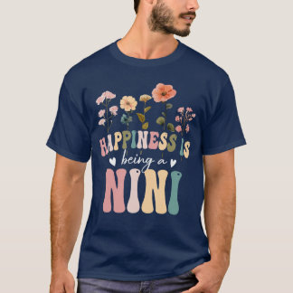 Happiness is Being a Nini Floral Design Nini Mothe T-shirt