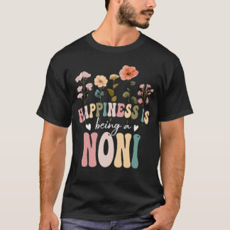 Happiness is Being a Noni Floral Design Noni Mothe T-shirt