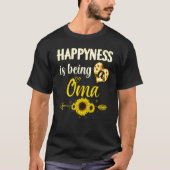 Happiness Is Being A Oma Sunflower Grandma Mother' T-shirt (Voorkant)