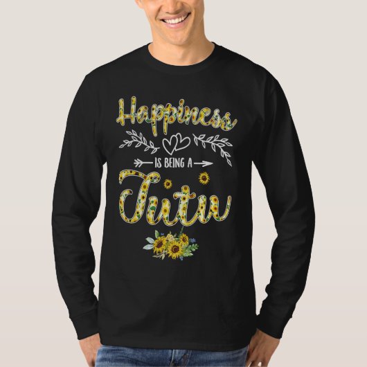 Happiness Is Being A Tutu Women Sunflower Decor Gr T-shirt (Voorkant)