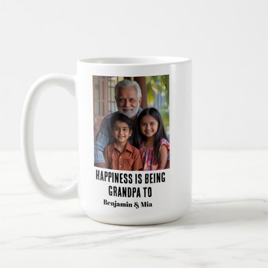 Happiness is Being Grandpa to Name Family Photo  Koffiemok (Links)