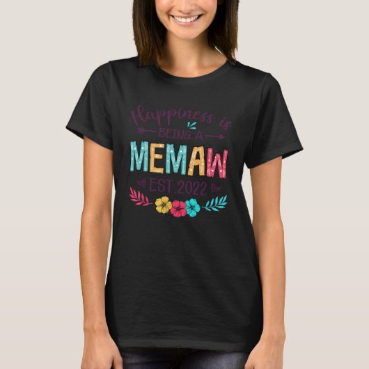 Happiness Is Being Memaw Fall Vibes Flower T-shirt (Voorkant)