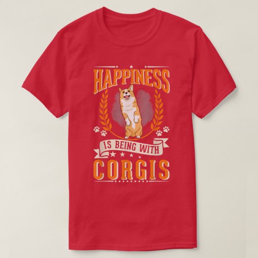Happiness Is Being With Corgis 320 T-shirt (Design voorkant)