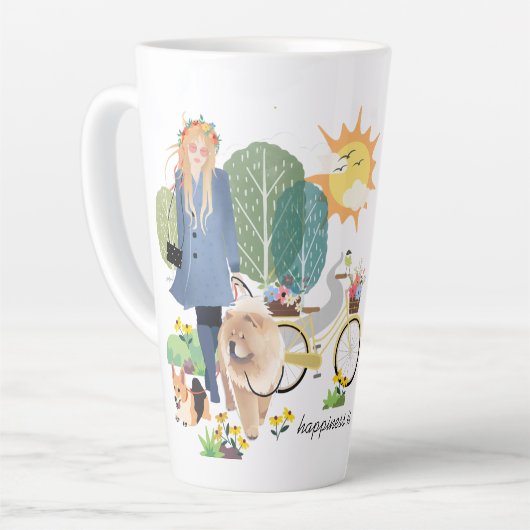 HAPPINESS IS Chow Corgi-latte mok (Linkerhoek)