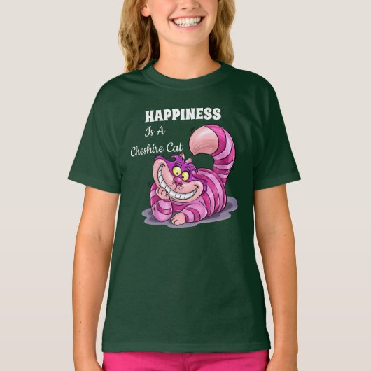 Happiness Is Een Cheshire Kat T-Shirt (Voorkant)