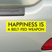 HAPPINESS IS EEN GEDRUKT WAPEN BUMPERSTICKER (Op auto)