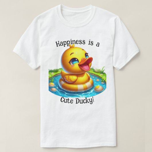 Happiness is een Schattige Ducky T-shirt (1) (Design voorkant)