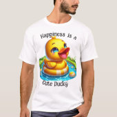 Happiness is een Schattige Ducky T-shirt (1) (Voorkant)