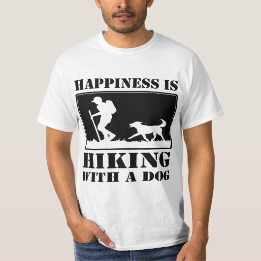 Happiness Is Hiking With a Dog Graphi Men's T-shirt (Voorkant)