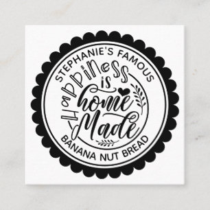 Happiness Is Homemade Vintage Vierkante Visitekaartje